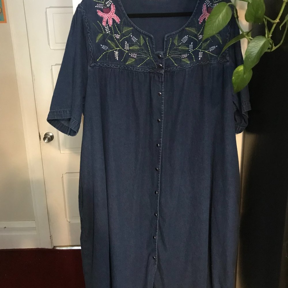 3X Light Weight Denim House Dress